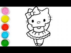 Cute Hello Kitty Drawing, Painting and Coloring For Kids and Toddlers How to Draw Hello Kitty