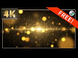 【4K】無料CG背景素材 1分ループ動画 キラキラ パーティクル02 ゴールド 背景黒