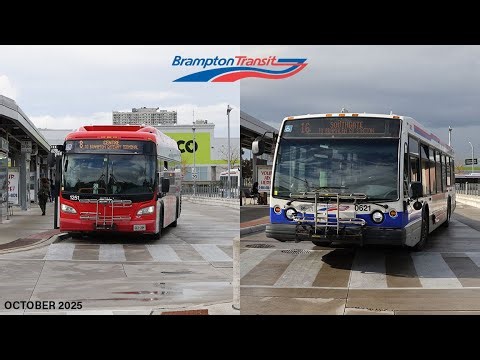 Canon R5 Video Test - Brampton Transit Buses at Bramalea Station - October 2025