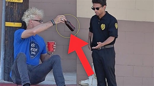 Angry security guard gets pranked by clever magician