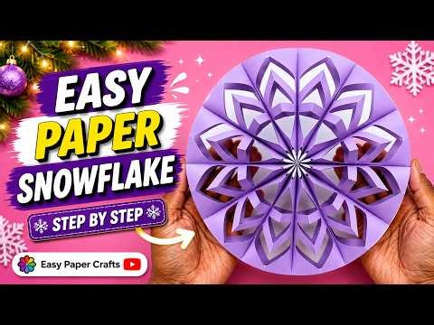 How to Make Paper Snowflake 3D ❄️ Paper Snowflakes Cutting Tutorial || Easy Paper Crafts
