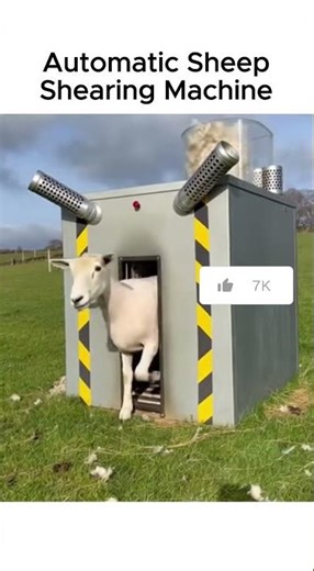 Automatic Sheep Shearing Machine in Action #animals #cute