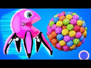 Pacman Learns Colors with Colorful Balls and School Bus | Fun City Adventure for Kids & Toddlers