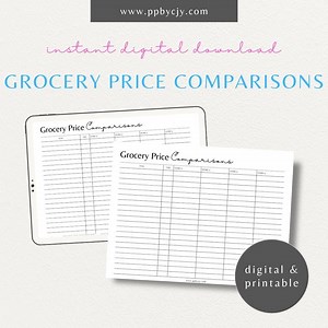 Grocery Price Comparison Chart Printable Template | Instant Digital Download | Shopping Savings Tracker | Budget Planner | Price Log Sheet - Etsy