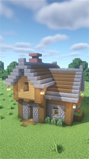 Minecraft Wooden Starter House #shorts