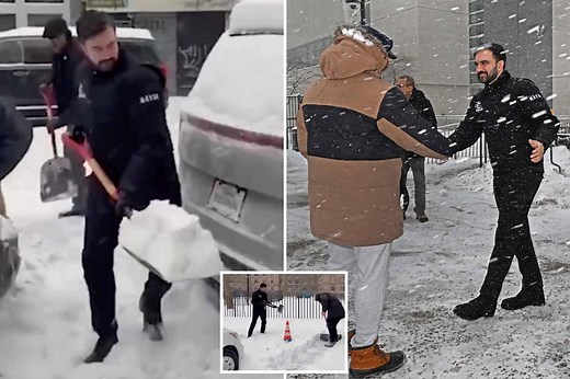 Zohran Mamdani reveals poor snow shoveling form as he strains his back in photo opportunity
