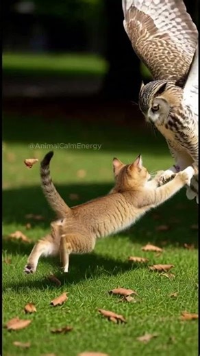 Unlikely Friends or Fierce Rivals? Cat & Owl Interaction
