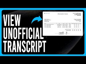 How to View an Unofficial Transcript (How to Obtain an Unofficial Transcript)