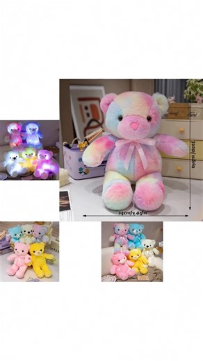 Glowing Bear Plush Toy, 1pc Soft Bear Stuffed Doll with LED Light, Cute Animals Design Doll for Birthday Gift, Home Decoration, Sensory Toys for Kids, Kids Toys, Fidget Toys for Boys Fidgets Toys for Girls, Baby Toys, Plushies, Cuddly Teddy Bear