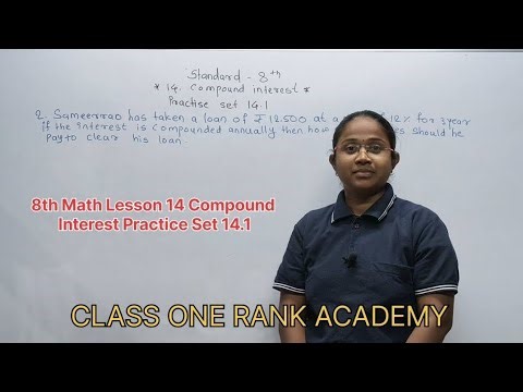 8th math lesson 14 compound Interest practice set 14.1