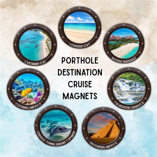 Cruise Door Porthole Magnet -choose Any Location | Fish Extender Gift | Vacation Souvenir - Etsy