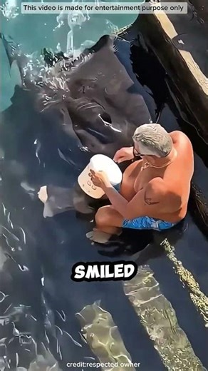 “Old Man Calms Giant Stingray—A Friendship 20 Years in the Making!”#shortvideos