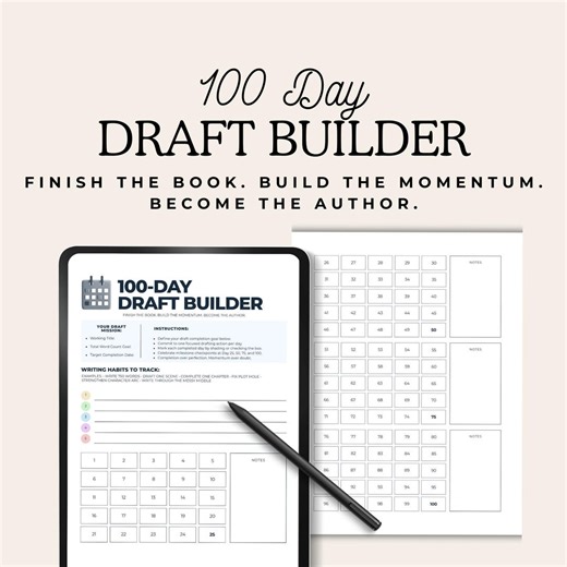 Draft Progress Chart, Finish Your Draft, First Draft Planner, 100 Day Writing Challenge, Manuscript Tracker, Draft Completion, - Etsy Australia