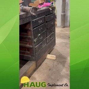 A Relic with History! According to Butch, this work bench went to work at the original Haug Implement in Pennock. In 1960, it made a move to the new dealership location in Kerkhoven. When 1972 came around, the very heavy bench moved into the newly constructed Haug Implement building in Willmar. It appears to have parts in the drawers that were put in on its very first day at Pennock! James Krogsrud, long time technician and retiree, repaired many a tractor using this bench. Our Service Controlle