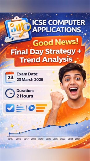 ICSE Computer Applications 2026🔥Good News! Final Day Strategy+Trend Analysis#icse#computer#exam#2026