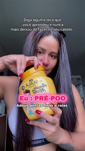 Eu amo pré-poo pq ele protege as pontas do cabelo da agressão do shampoo. E você o que acha essencial nos cuidados com os cabelos? #prepoo #cuidadoscapilares #cabelos #tiktokviral