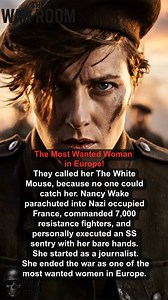 229K views · 6.9K reactions | New Zealand-born Nancy Wake joined the French Resistance, leading sabotage missions, destroying bridges, and coordinating weapons drops. She became the Gestapo’s most wanted woman, with a 5 million franc bounty on her head and later earned the George Medal, Medal of Freedom, and Legion of Honor. #TheWarRoom #NancyWake #FrenchResistance #WWIIHeroes #fblifestyle | The War Room | Facebook
