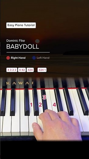 Babydoll - Easy Piano Tutorial | Dominic Fike #pianotutorial #learnpiano #pianotutorialeasy
