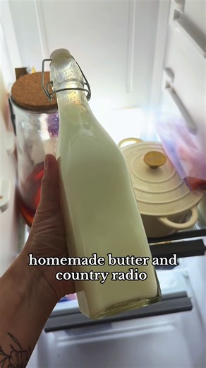homemade butter and country radio #grandmacore #homemadebutter #countrymusic #slowliving #countryliving