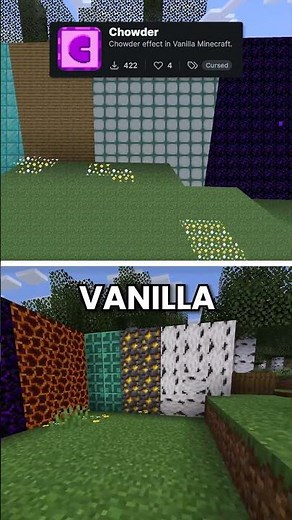 Minecraft Texture Pack: Vanilla vs Chowder #shorts