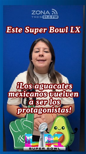 🏈🌎 México lidera exportación de aguacate para Super Bowl Durante el Super Bowl LX, se estima que EE. UU. consumirá más de 127 mil toneladas de aguacate 🥑, equivalentes a 290 millones de piezas. México mantiene el liderazgo global en producción desde 1961. | ZONA 3