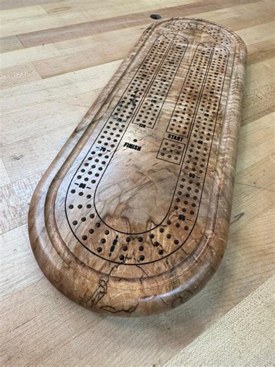 Solid Hardwood 3-player Cribbage Board, Family Game Night - Etsy