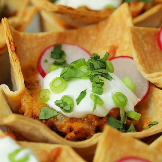 1.6M views · 6.1K reactions | Dr Pepper Spicy Chicken Enchilada Cups Dr Pepper for the win! Make these satisfying spicy enchilada chicken cups to serve up for game day. | Tasty | Facebook