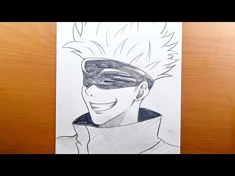 Comment dessiner Gojo Satoru étape par étape || Dessin de Gojo Satoru || Dessin facile de Gojo