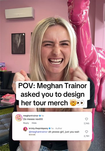 POV: @Meghan Trainor asked you to design her tour merch 👀 Yes… she literally commented. Before anyone gets excited, this is a fun conceptual project only and is not affiliated with Meghan or her team (a girl can dream). When Meghan commented on my video to create her some tour merch next, of course I had too. So I researched her new aesthetic/brand; barbie-esque, frills, soft leathers, high gloss latex and subtle ‘toy’ motifs. So, naturally I leaned right into this but shifted the perspective s