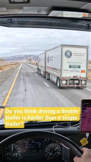 Double Trailer Highway Power 🚛 When Big Rigs Pull Two Trailers #shorts