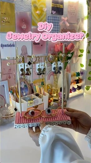 Diy Jewelry organizer ✨🎀 #organizer #diy #craft