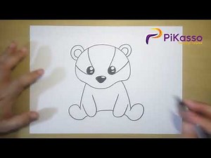 Cartoon Badger Easy Drawing Tutorial