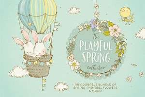 Spring Animals, Flowers & Patterns, an Animal Illustration by Lisa Glanz