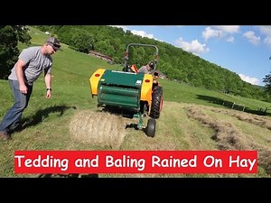 Baling Rained On Hay w Farm Maxx Mini Round Baler