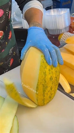 Sweet Orange Melon Sliced Fresh in Bangkok