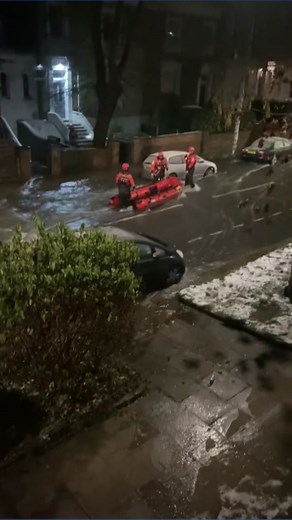 Burst Pipe Causes Flooding in North London | Emergency Services at Work