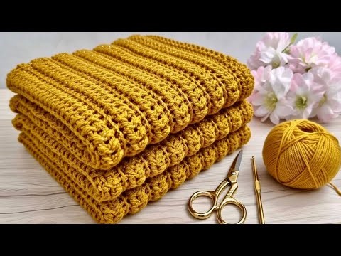 Easy & Beautiful Crochet Stitch!💚 Beginner Friendly | Stunning 3D Blanket Pattern