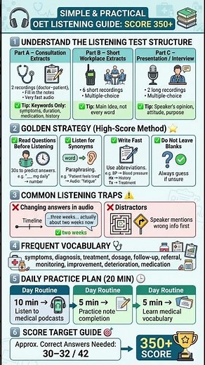 OET Listening made simple — the exact strategy nurses use to score 350+. #oet #listening #nursing