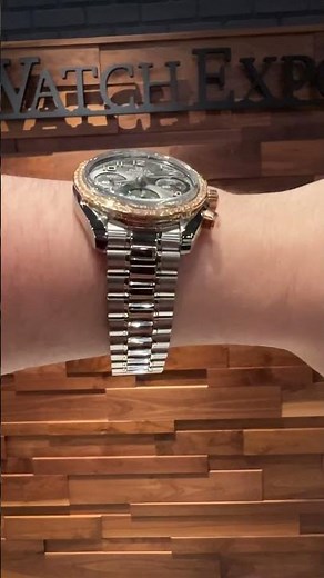 Omega Speedmaster 38mm Steel Rose Gold Diamond Watch 324.28.38.40.06.001 Wrist Roll | SwissWatchExpo