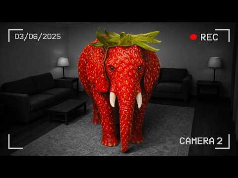 STRAWBERRY ELEPHANT AT MY HOUSE IN REAL LIFE!! 😨 SECURITY CAMERA!