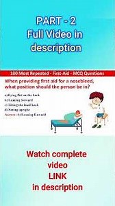 100 Mcqs First Aid | First Aid Mcqs question answers | first aid mcqs with answers #firstaid