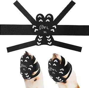 Pick For Life Anti-Slip Dog Paw Pads with Straps,Dog Paw Protectors for Senior Dogs,Black Traction Control Paw Stickers for Old Dogs 16 Pads