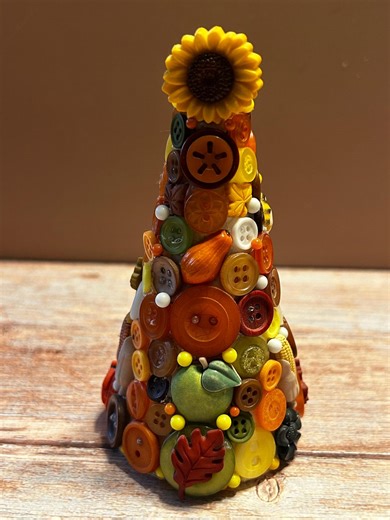 Small Autumn Harvest Button Tree - Etsy