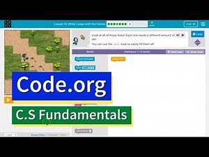 While Loops with the Farmer CS Express Lesson 12.8 - Course D 12.8 Code.org Tutorial with Answers