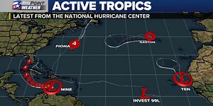 Tropical Depression Nine forms in the Caribbean, Ten in the Eastern Atlantic
