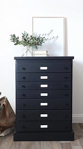 6.2K views · 112 reactions | Adding color and charm to thrifted finds. Check out this flat file cabinet makeover. What color would you choose for this cabinet? Look for the link in our comments for more information. | A Ray of Sunlight - Painted Furniture & DIY | Facebook