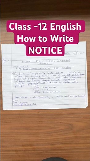 How to write Notice | Class -12 English | Latest Format | Easiest Method | CBSE Boards