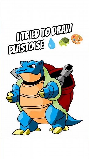 💧🐢🎨 Drawing Blastoise | Powerful Pokémon Art #Shorts