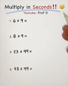 7.7M views · 134K reactions | Fast Math: Magic 9 - Multiply in Seconds! | Prof D | Facebook