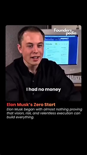 Founders Pedia on Instagram: "This scene reflects a moment from a 1998 interview with a 27-year-old Elon Musk, speaking about his first startup, Zip2. Musk co-founded Zip2 in 1995 with his brother Kimbal Musk, building online city guides and mapping tools for newspapers. With very limited capital, the founders bootstrapped aggressively — even sleeping at the office and using a local YMCA for showers to cut costs. In 1999, Compaq acquired Zip2 for $307 million. Musk earned about $22 million from 